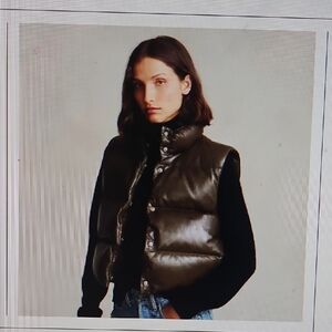 Polo Ralph Lauren Leather Green Women's Vest ISO